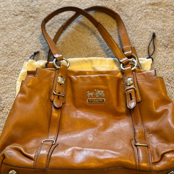 Coach Camel Leather Handbag - Picture 1 of 9